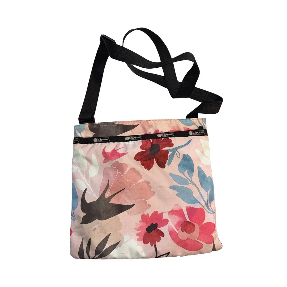LeSportsac Crossbody Bag Women's Floral Bird Print Pink OS‎